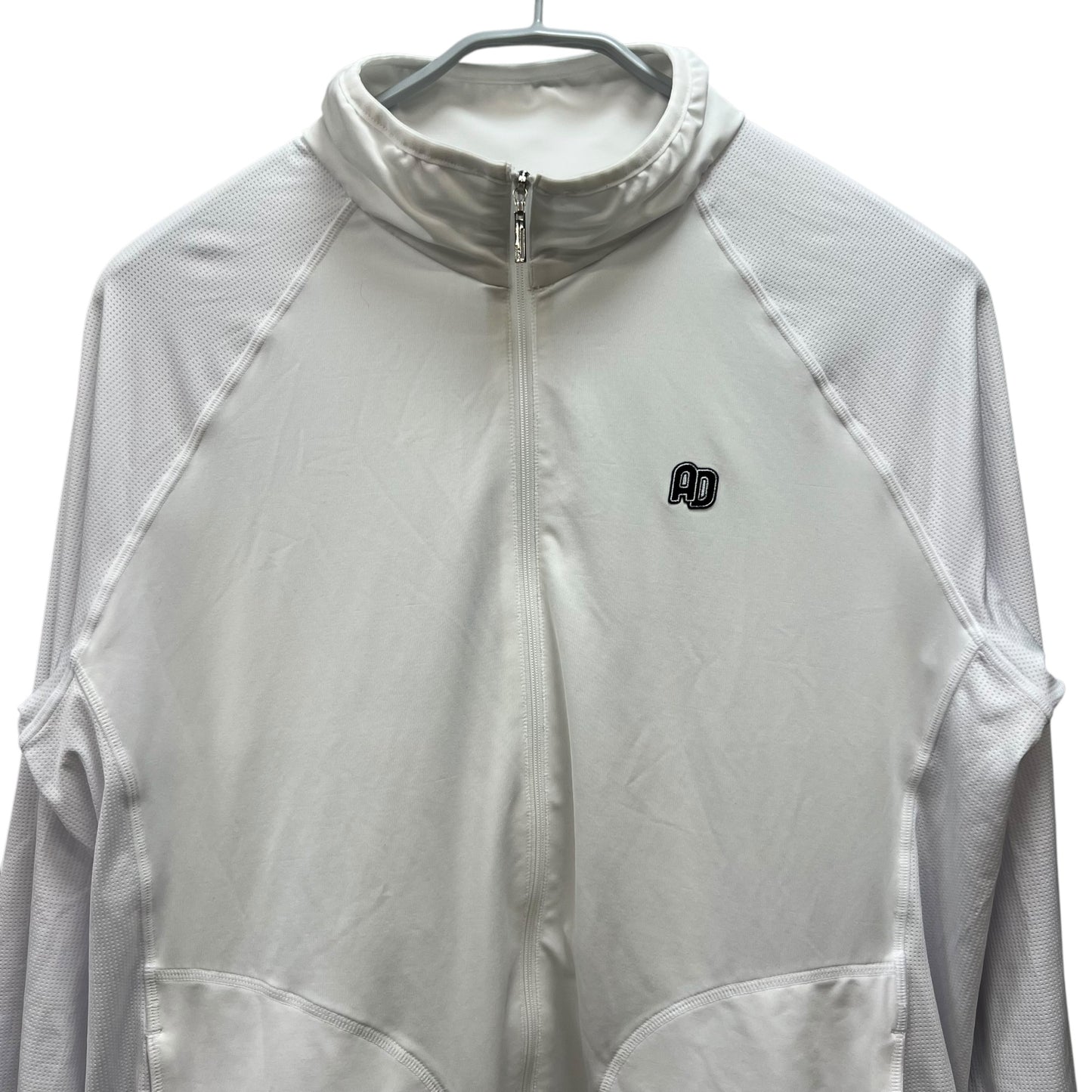 アダバット　メンズゴルフウェア　フルジップトップス　M　ホワイト　白　adabat 　長袖　アパレル