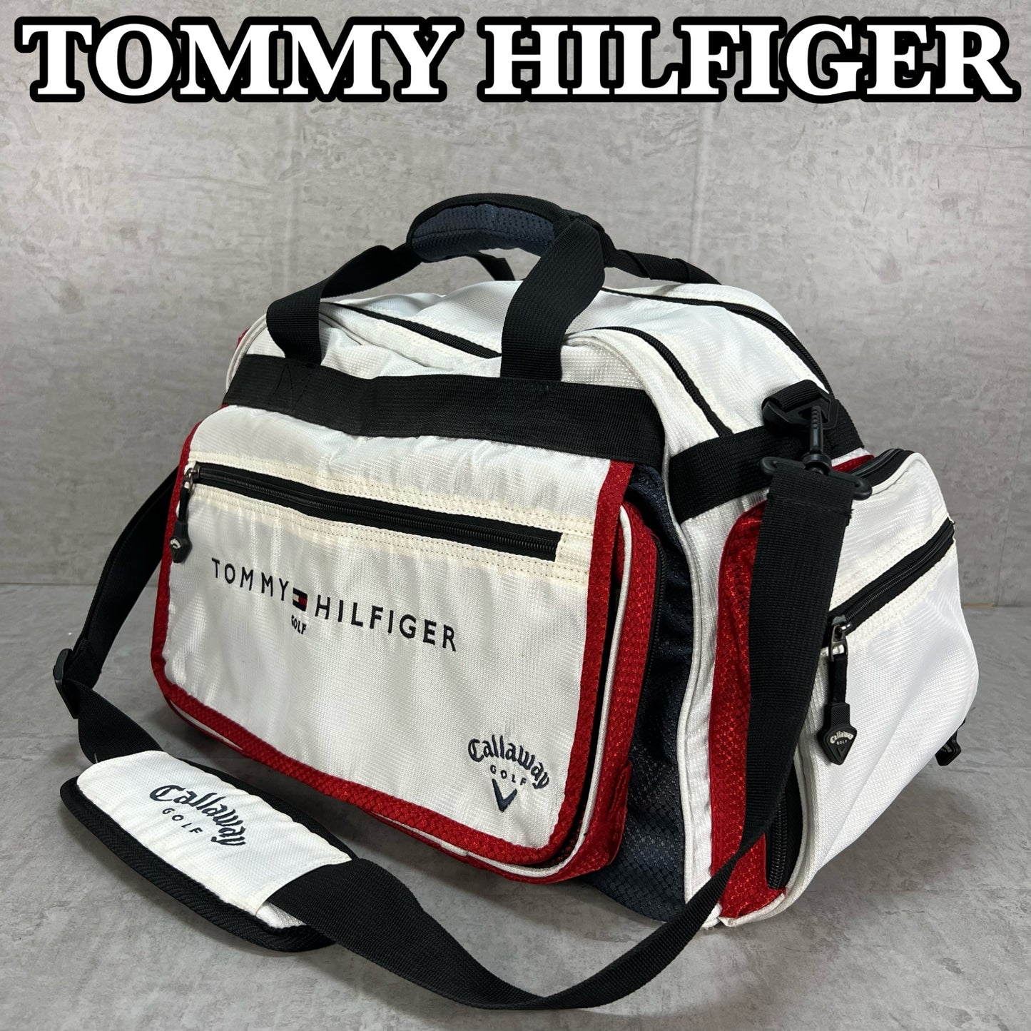 トミーヒルフィガー　キャロウェイ　ゴルフバッグ　ボストンバッグ　旅行バッグ　大型　シューズ収納ポケット　TOMMY HILFIGER　Callaway