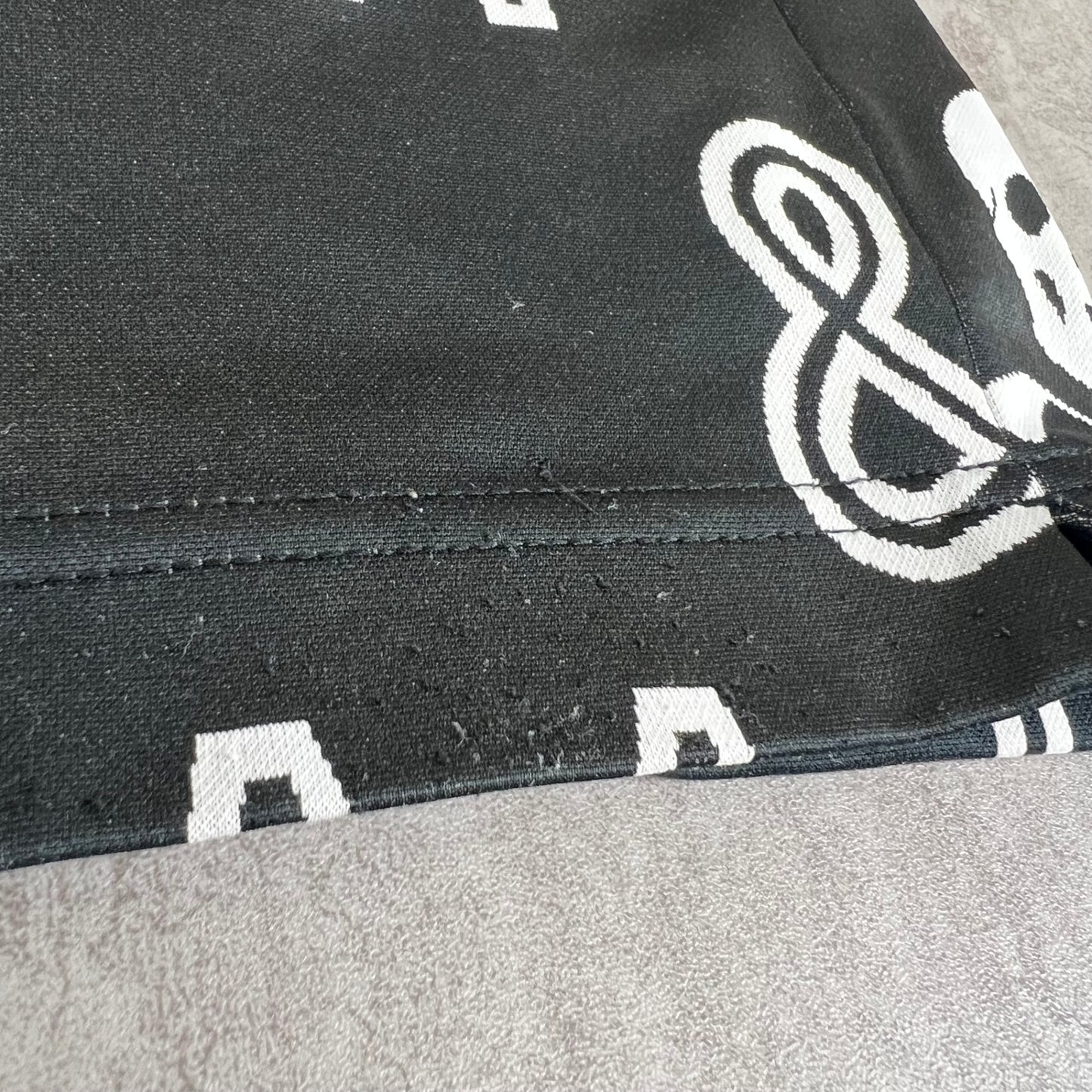 マーク＆ロナ　メンズ　ゴルフウェア　半袖トップス　モックネックシャツ　46　ブラック　ホワイト　MARK＆LONA