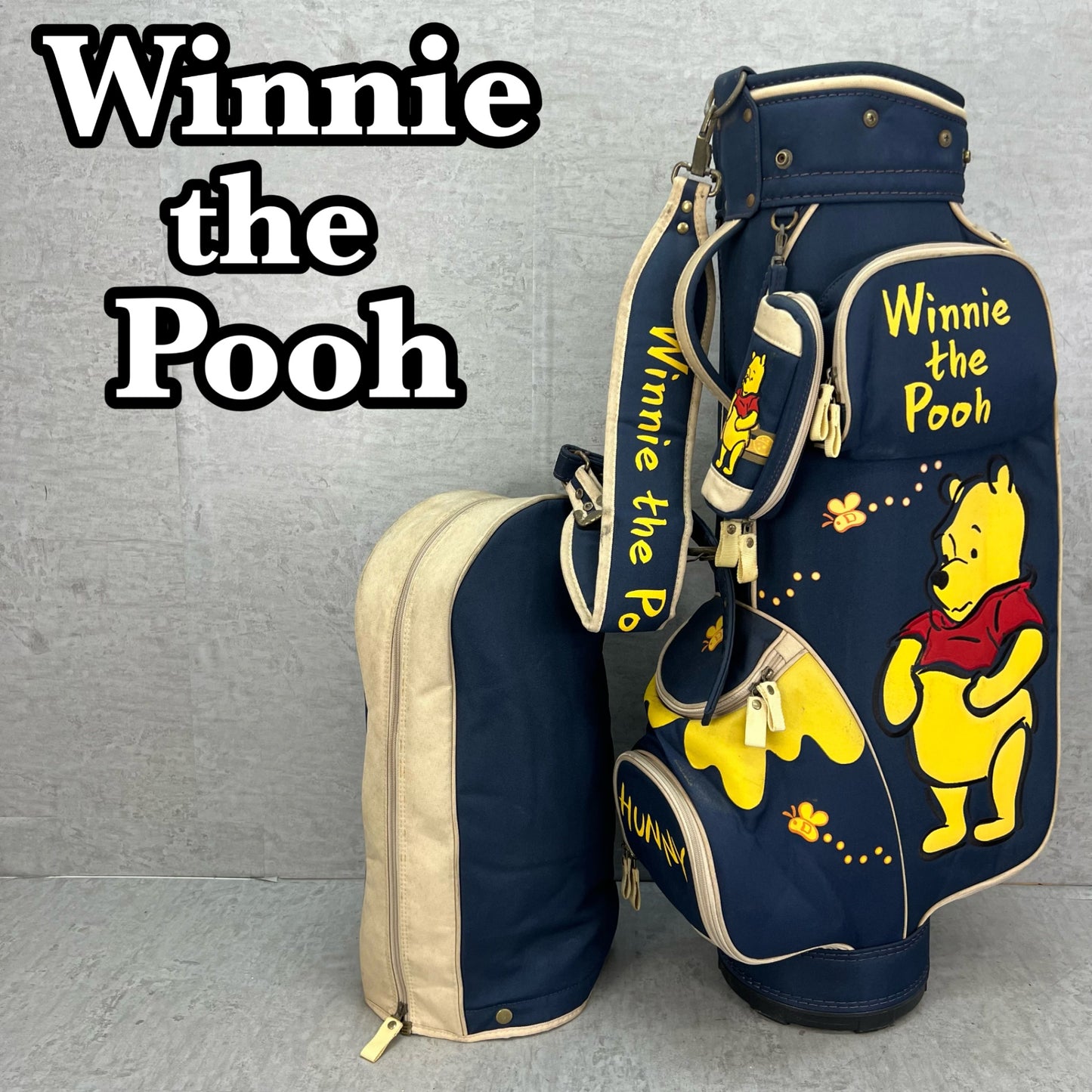 くまのプーさん　ゴルフ　カート式キャディバッグ　約８型　ポリエステル　キャラクター　Winnie the Pooh
