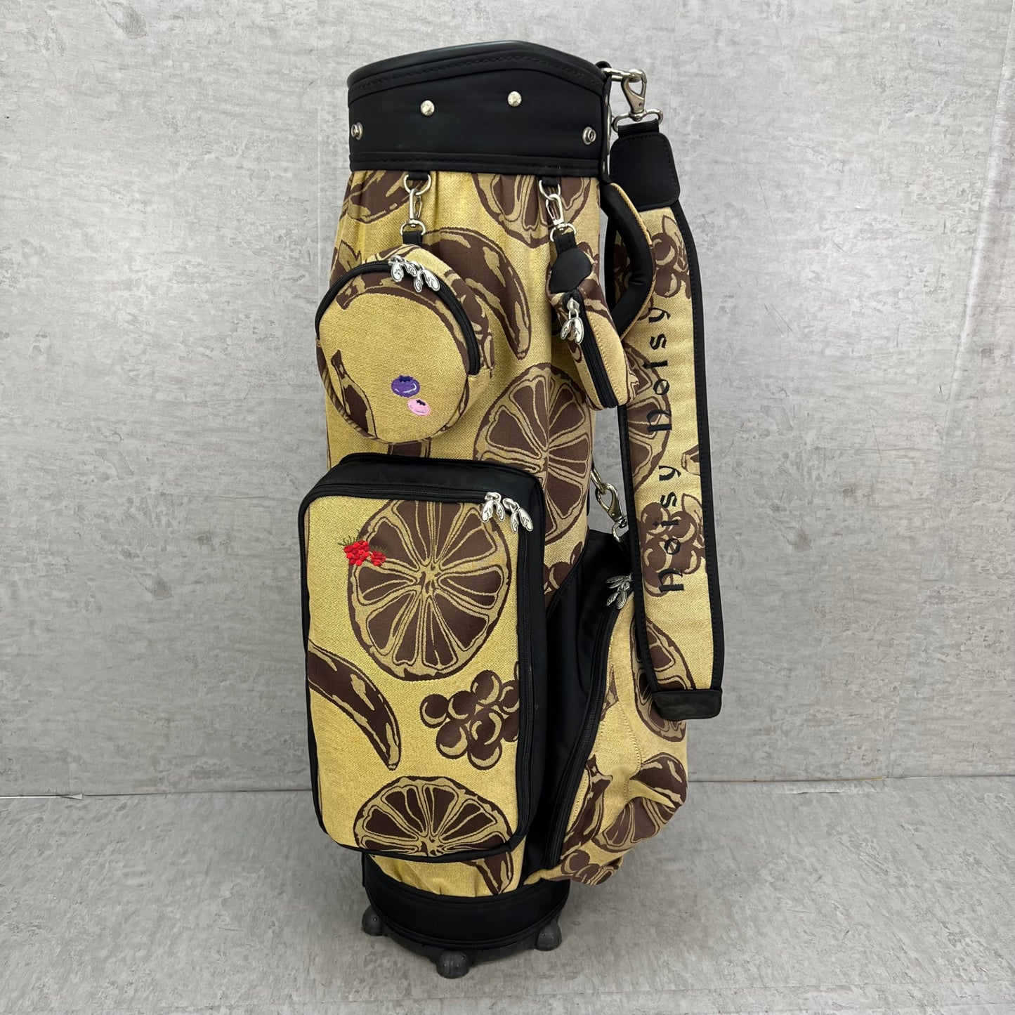 ノイジーノイジー　ゴルフ　カート式キャディバッグ　フルーツ柄　約8.5型　ポリエステル　Noisy Noisy