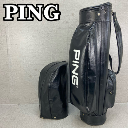 PING　キャディバッグ　カート式　3分割　約8.5型(約21cm)　約3.0Kg　レザー　ビンテージ　ピン