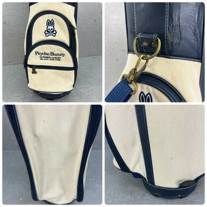 希少　帆布生地　サイコバニー　ゴルフ　カート式キャディバッグ　約10型　Psycho Bunny
