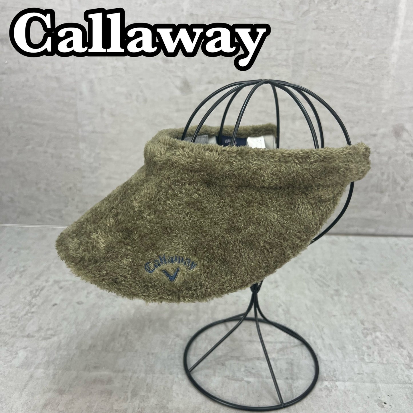 キャロウェイ　レディース　サンバイザー　フリーサイズ　グリーン系　帽子　キャップ　ふわふわ　アパレル　Callaway