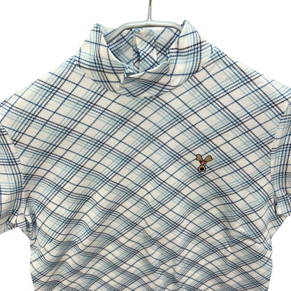 MU SPORT　スポーツ　レディース　女性用 半袖トップス Tシャツ　モックネック　チェック　42号　XLサイズ