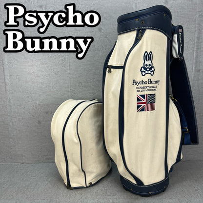 希少　帆布生地　サイコバニー　ゴルフ　カート式キャディバッグ　約10型　Psycho Bunny