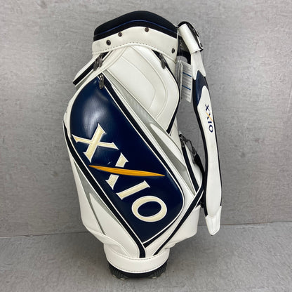 古閑美保直筆サイン入り　ゼクシオ　ゴルフ用品　カート式　キャディバッグ　約9型　PUレザー　エナメル　XXIO