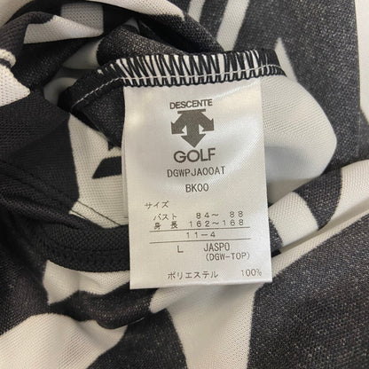 タグ付き　デサント　レディースゴルフアパレル　ノースリーブ　ポロシャツ　サイズL　総柄　女性用　ウェア　DESCENTE
