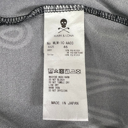 マーク＆ロナ　メンズ　ゴルフウェア　半袖トップス　モックネックシャツ　46　ブラック　ホワイト　MARK＆LONA