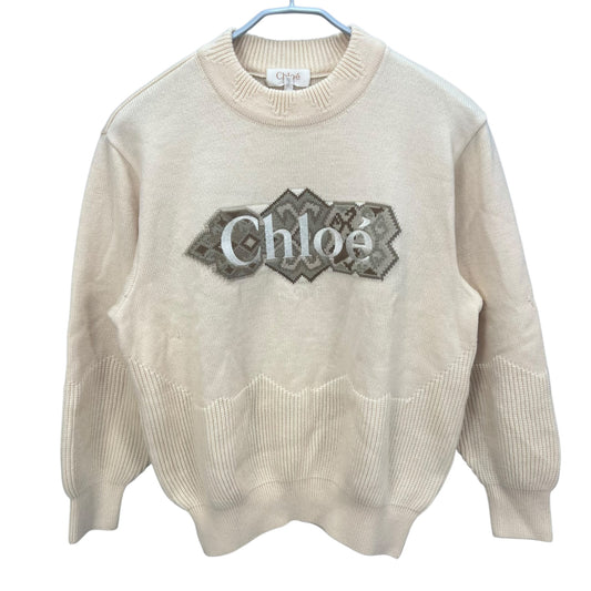 Chloe　クロエ　レディース　女性用 長袖トップス セーター　クルーネック　ラウンドネック　丸首　ベージュ　Mサイズ