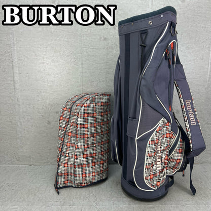 バートン　ゴルフ　カート式キャディバッグ　約9.5型　チェック柄　ナイロン製　BURTON
