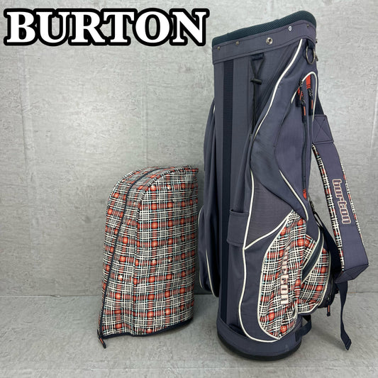 バートン　ゴルフ　カート式キャディバッグ　約9.5型　チェック柄　ナイロン製　BURTON