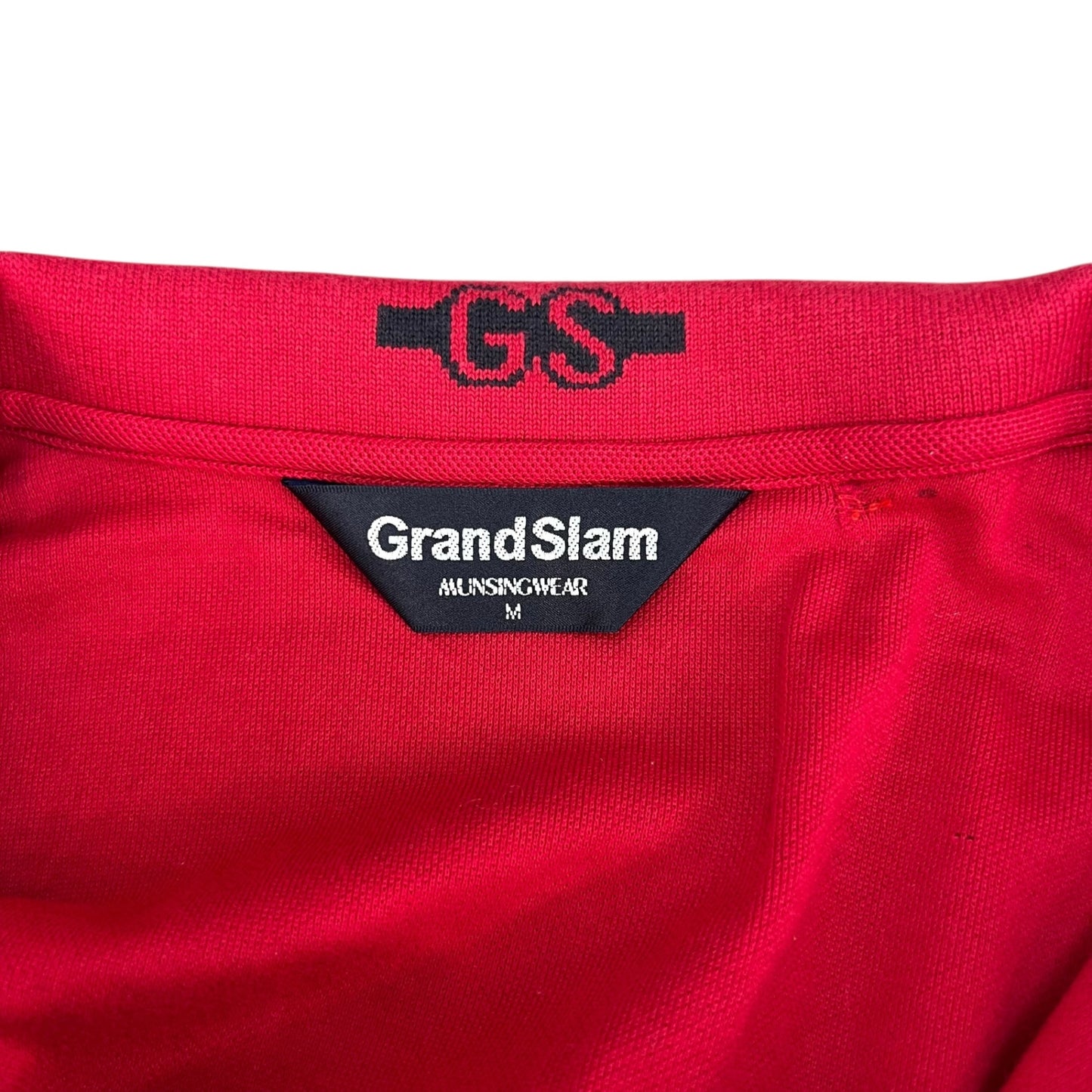 マンシングウェア　メンズゴルフウェア　長袖ポロシャツ　M　レッド　赤　MUNSINGWEAR　アパレル