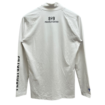 パーリーゲイツ　メンズ　ゴルフウェア　長袖シャツ　モックネック　4号　M　ホワイト　白　アパレル　PEARLY GATES