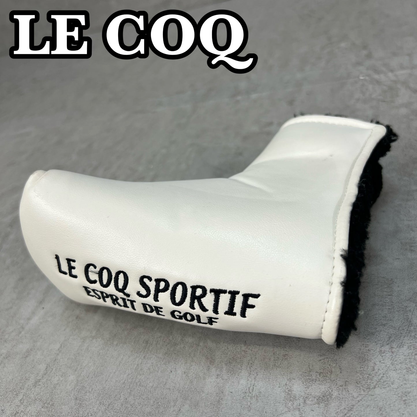 ルコックスポルティフ　ゴルフクラブ用ヘッドカバー　パター　ピン型　ホワイト　白　LE COQ SPORTIF