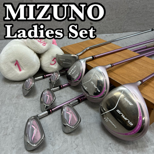 ミズノ ユーラス レディースゴルフ クラブ9本セット 右利き用 L MIZUNO EURUS ヘッドカバー付き