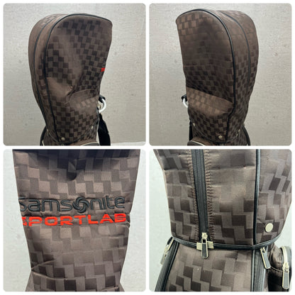 サムソナイト　ゴルフ　キャディバッグ　カート式　約9型　ブラウン　茶系　Samsonite