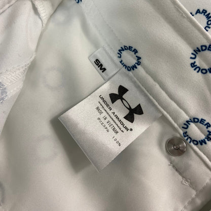 アンダーアーマー　メンズゴルフウェア　パンツ　SM　ホワイト　白　総柄　ズボン　スラックス　ロング　UNDER ARMOUR