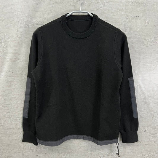 ランバン　メンズ　ゴルフウェア　長袖トップス　ウール　40　ブラック　黒　LANVIN