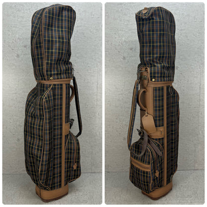 ミズノ　ゴルフ　キャディバッグ　ヘッドカバー　カート式　約８型　チェック柄　Mizuno