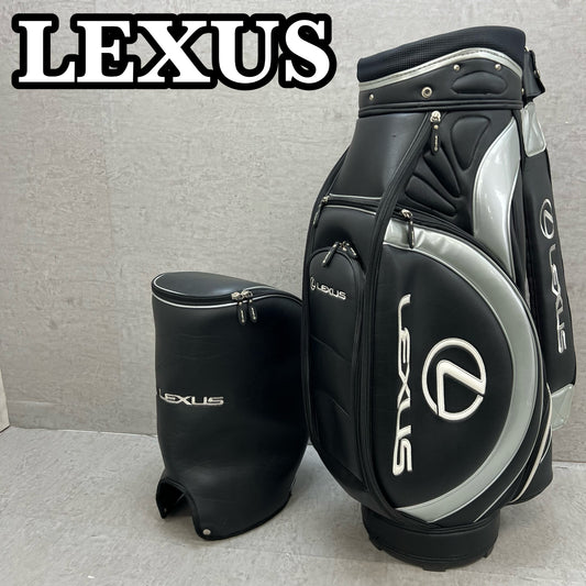 レクサス　ゴルフ用　カート式キャディバッグ　約9.5型　ブラック　黒　PUレザー　LEXUS