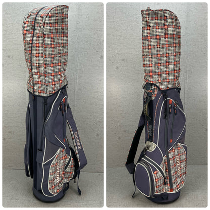 バートン　ゴルフ　カート式キャディバッグ　約9.5型　チェック柄　ナイロン製　BURTON