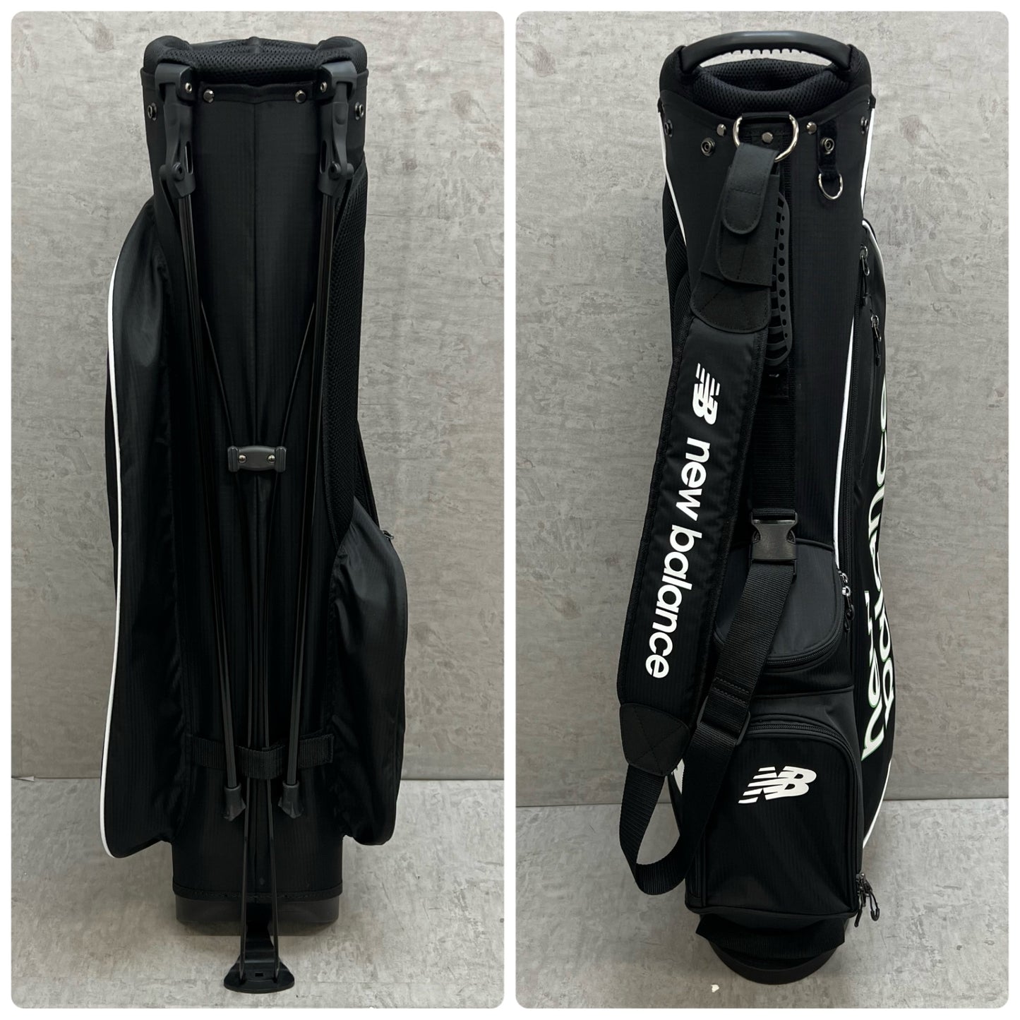 ニューバランス　ゴルフ用　スタンド式　キャディバッグ　約8.5型　ブラック　黒　ポリエステル　New Balance