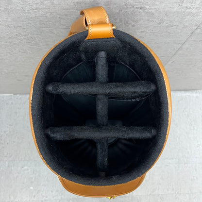 マジェスティ　ゴルフ　キャディバッグ　カート式　約9.5型　キャメル　合成皮革　MAJESTY