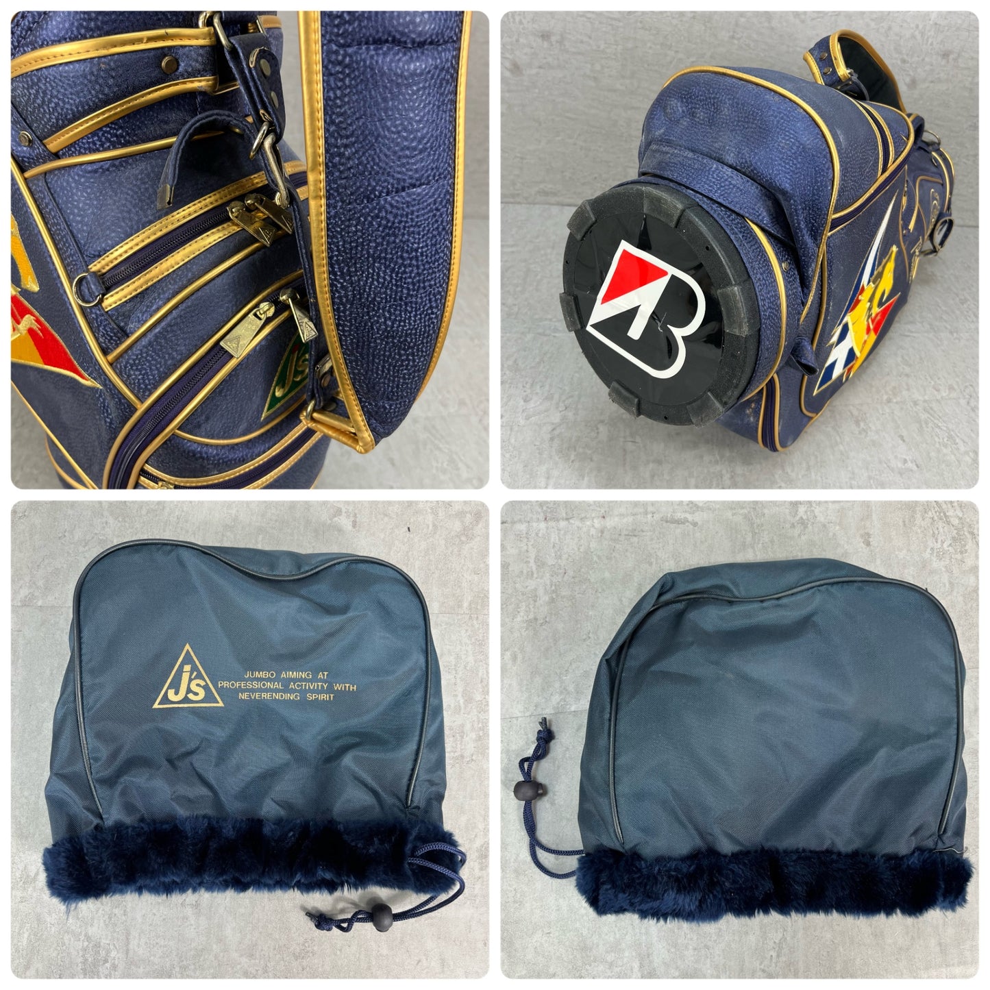 ジャンボ尾崎　Js 　ゴルフ　カート式キャディバッグ　約9型　アイアンカバー