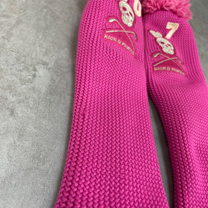 MARK＆LONA　ゴルフクラブ用ヘッドカバー　フェアウェイ　ユーティリティ　7W　UT　ピンク　マークアンドロナ