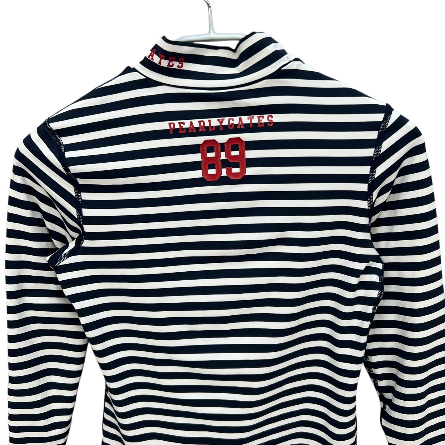 PEARLY GATES パーリーゲイツ　レディース　女性用 長袖トップス インナー　モックネック　ボーダー　0号　Sサイズ