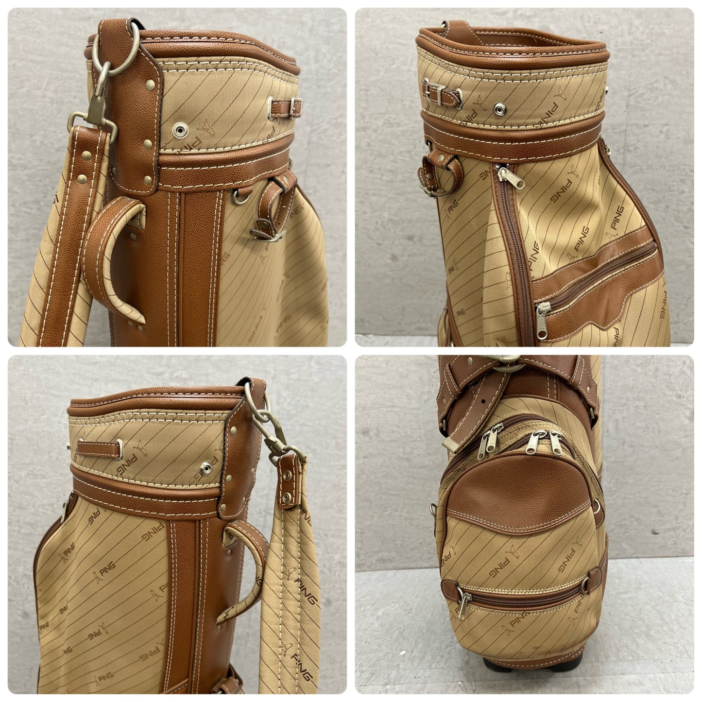 PING　ゴルフ　ビンテージ　キャディバッグ　カート式　約8.5型　ヘッドカバー　ピン