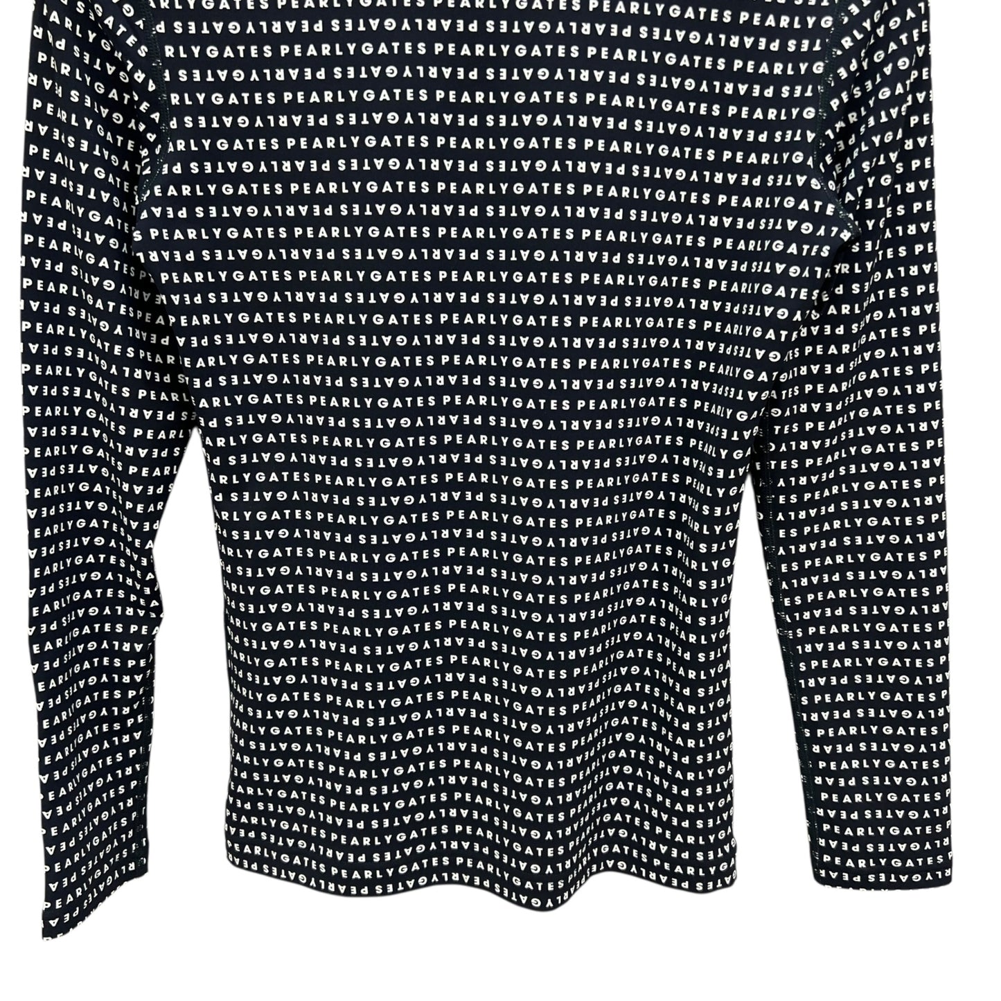 PEARLY GATES パーリーゲイツ　レディース　女性用 長袖トップス インナー　モックネック　総柄　ブラック　1号　Sサイズ