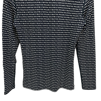 PEARLY GATES パーリーゲイツ　レディース　女性用 長袖トップス インナー　モックネック　総柄　ブラック　1号　Sサイズ