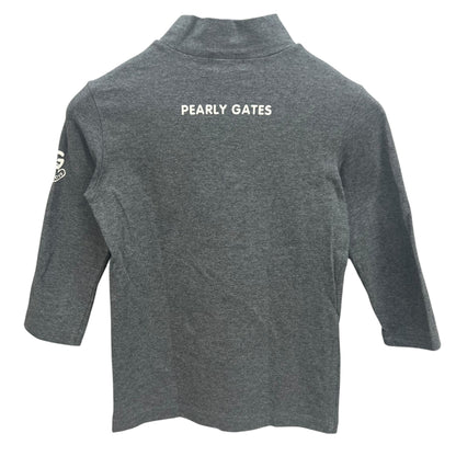 PEARLY GATES パーリーゲイツ　レディース　女性用 7分袖トップス インナー　モックネック　グレー　0号　Sサイズ