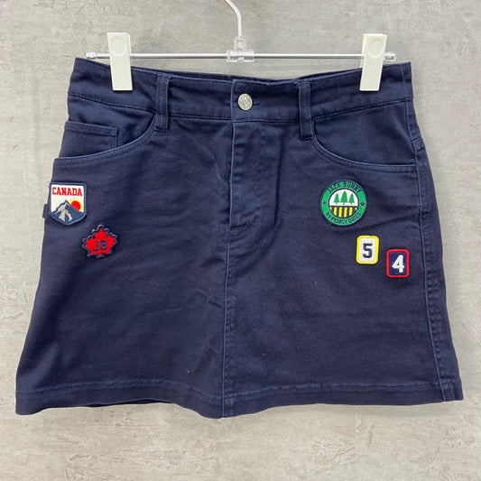 ジャックバニー　レディース　キュロット　ショート丈　0サイズ　ワッペン　プリントデザイン　ネイビー　紺　女性用ゴルフアパレル　JACK BUNNY