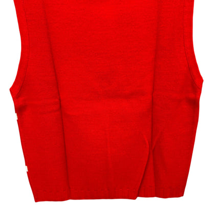 ミズノ　メンズゴルフウェア　ベスト　L　レッド　赤 ホワイト　白　チェック柄　Mizuno　アパレル