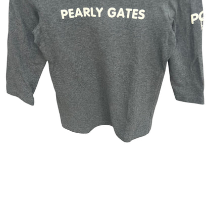 PEARLY GATES パーリーゲイツ　レディース　女性用 7分袖トップス インナー　モックネック　グレー　0号　Sサイズ