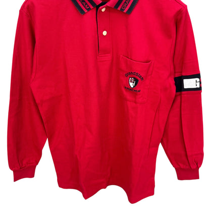 マンシングウェア　メンズゴルフウェア　長袖ポロシャツ　M　レッド　赤　MUNSINGWEAR　アパレル