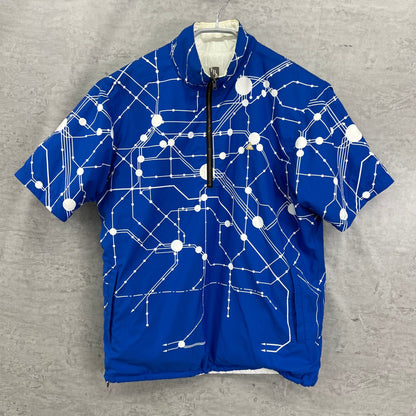 ルコックスポルティフ　メンズ　ゴルフウェア　半袖トップス　リバーシブル　L　ホワイト　ブルー　白　青　LECOQSPORTIF