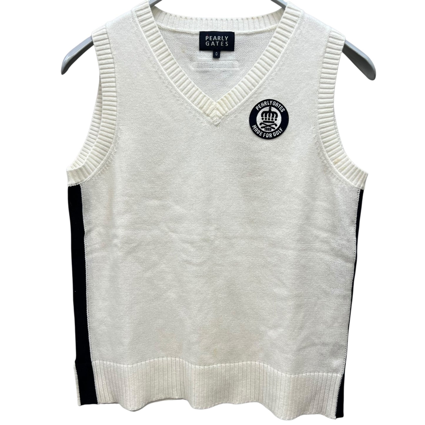 PEARLY GATES パーリーゲイツ　レディース　女性用 ベスト　Vネック　0号　XSサイズ　ホワイト