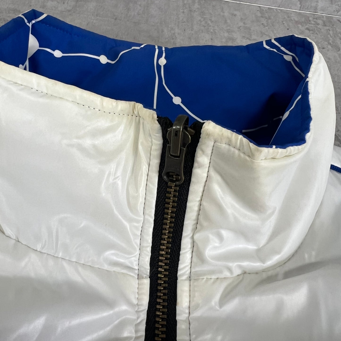 ルコックスポルティフ　メンズ　ゴルフウェア　半袖トップス　リバーシブル　L　ホワイト　ブルー　白　青　LECOQSPORTIF