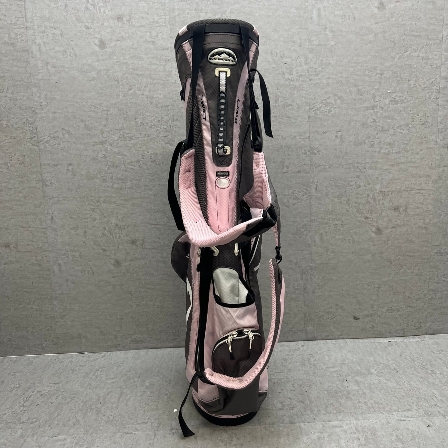 SUN MOUNTAIN サンマウンテン ゴルフ スリム キャディバッグ スタンド式 約8型 2分割 ピンク グレー ナイロン