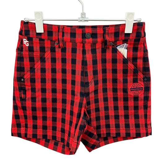 パーリーゲイツ　レディース　ゴルフウェア　ショートパンツ　0 PEARLY GATES 　ズボン　チェック柄　赤　黒
