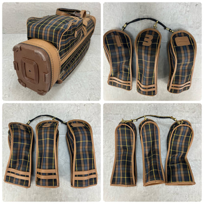 ミズノ　ゴルフ　キャディバッグ　ヘッドカバー　カート式　約８型　チェック柄　Mizuno